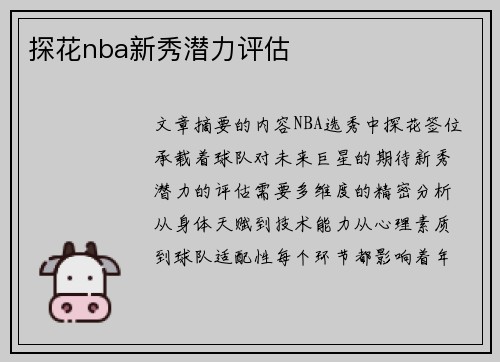 探花nba新秀潜力评估